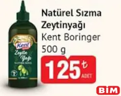 KENT BORİNGER NATUREL SIZMA ZEYTİNYAĞI 500 G fiyat ve kampanya bilgisi